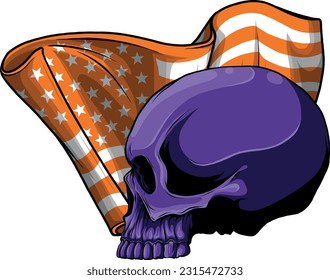 colored draw of human skull vector illustration design
