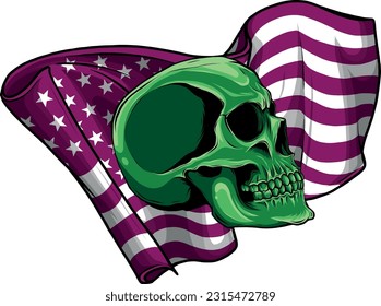 colored draw of human skull vector illustration design