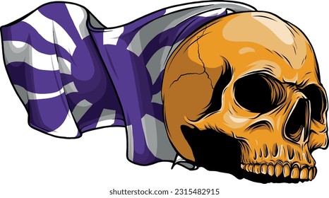 colored draw of human skull vector illustration design