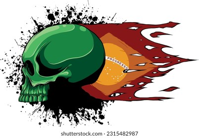 colored draw of human skull vector illustration design