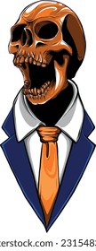 colored draw of human skull vector illustration design