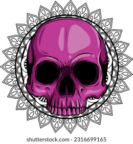 colored draw of human skull vector illustration design