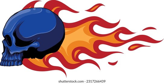 colored draw of human skull vector illustration design