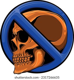 colored draw of human skull vector illustration design