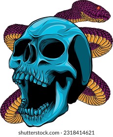 colored draw of human skull vector illustration design