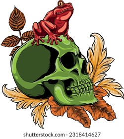 colored draw of human skull vector illustration design