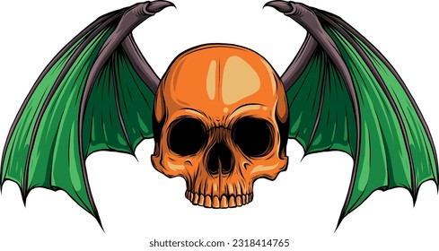 colored draw of human skull vector illustration design