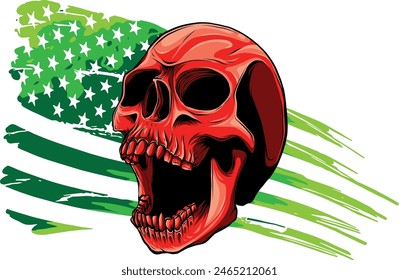 colored draw of human skull vector illustration design