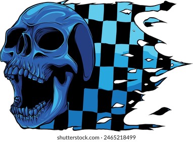 colored draw of human skull vector illustration design