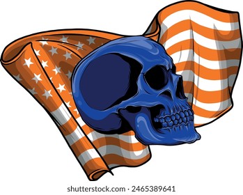 colored draw of human skull vector illustration design