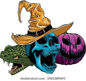 colored draw of human skull vector illustration design