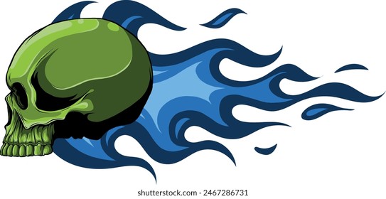 colored draw of human skull vector illustration design