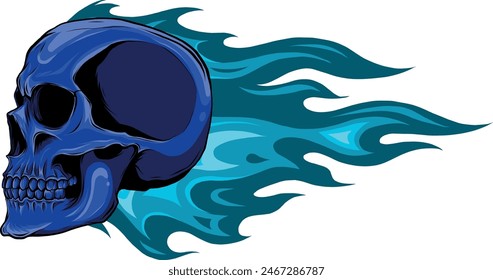 colored draw of human skull vector illustration design