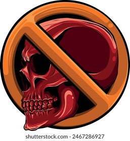 colored draw of human skull vector illustration design