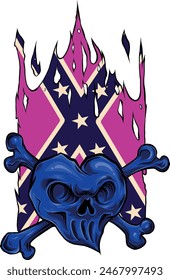 colored draw of human skull vector illustration design