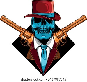 colored draw of human skull vector illustration design