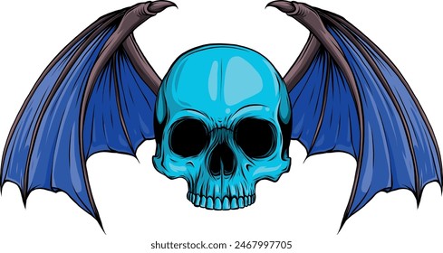 colored draw of human skull vector illustration design