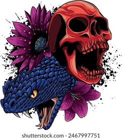 colored draw of human skull vector illustration design