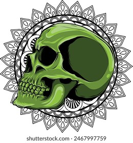 colored draw of human skull vector illustration design