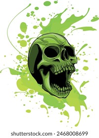 colored draw of human skull vector illustration design