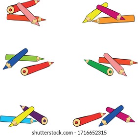 Dibujo de varios lápices de colores.