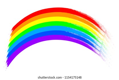 Colored drawn rainbow - stock vector