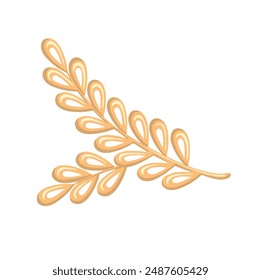 Colored dried flower reed, vector illustration in doodle style.