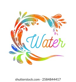 Colored drink with drops. hand drawn. Not AI, Vector illustration.