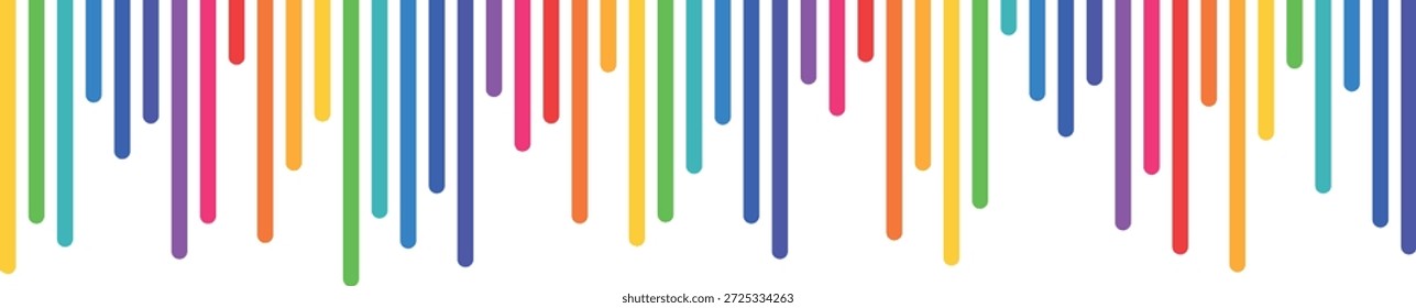gotas de colores en forma de lluvia, rayas aerodinámicas brillantes sobre un fondo transparente, ondas irregulares en forma de lápices escolares de colores