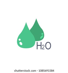 colored drop and the formula of water icon. Element of science and laboratory for mobile concept and web apps. Detailed drop and the formula of water icon can be used for web on white background