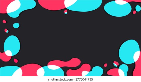 Colored drops on a black background. Digital background in the style of a popular social network. Vector illustration