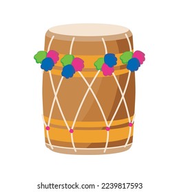 colored drum design over white