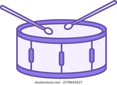 Colored Drum Icon. Vector Icon. Percussion Musical Instrument. Brazilian Carnival Concept