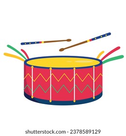 colored drum illustration vector isolated