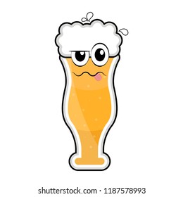 Colored drunk beer glass icon