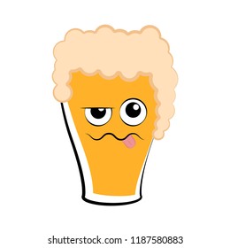Colored drunk beer glass icon