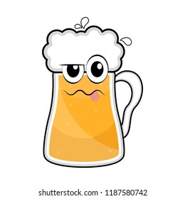 Colored drunk beer mug icon