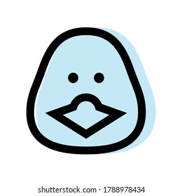 Colored Duck head icon vector in cartoon design. Concept for animal. Eps10 vector illustration.