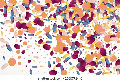 Colored Dust Fun Grey Background. Magic Transparent Shine Backdrop. Effect Pattern. Gradient Abstract Design.