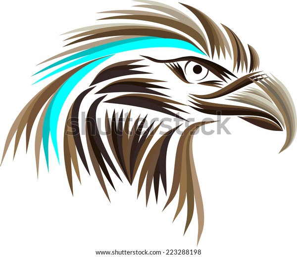 Colored Eagle Head Stock Vector (Royalty Free) 223288198 | Shutterstock