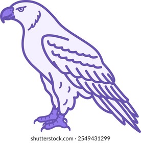 Colored Eagle Icon. Vector Illustration. Bird of Prey. Symbol of Courage and Fearlessness. Animals Concept