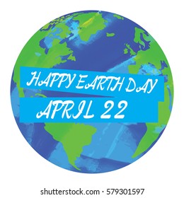 Colored Earth day graphic design, Vector illustration