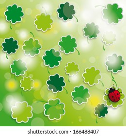 Colored easter background with shamrock. Eps 10 vector file.