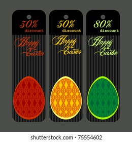 colored easter discount ticket with eggs