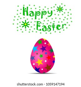 Colored easter egg with shadow