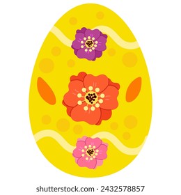 Colored Easter egg. Vector illustration isolated on white background. Clipart for the holiday design and cards