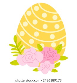 Colored Easter egg. Vector illustration isolated on white background. Clipart for the holiday design and cards