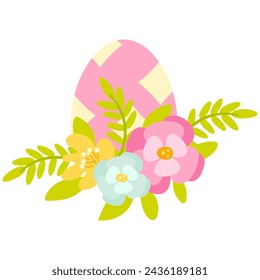 Colored Easter egg. Vector illustration isolated on white background. Clipart for the holiday design and cards