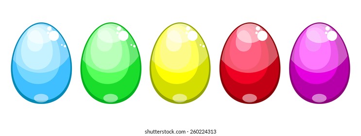 colored Easter eggs on white background vector