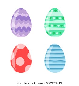 Colored Easter eggs pattern with different style, Vector.